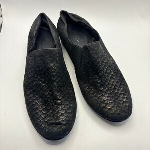 VANELi Black Textured Leather Slip On Comfort Flats Women Size 7.5 M